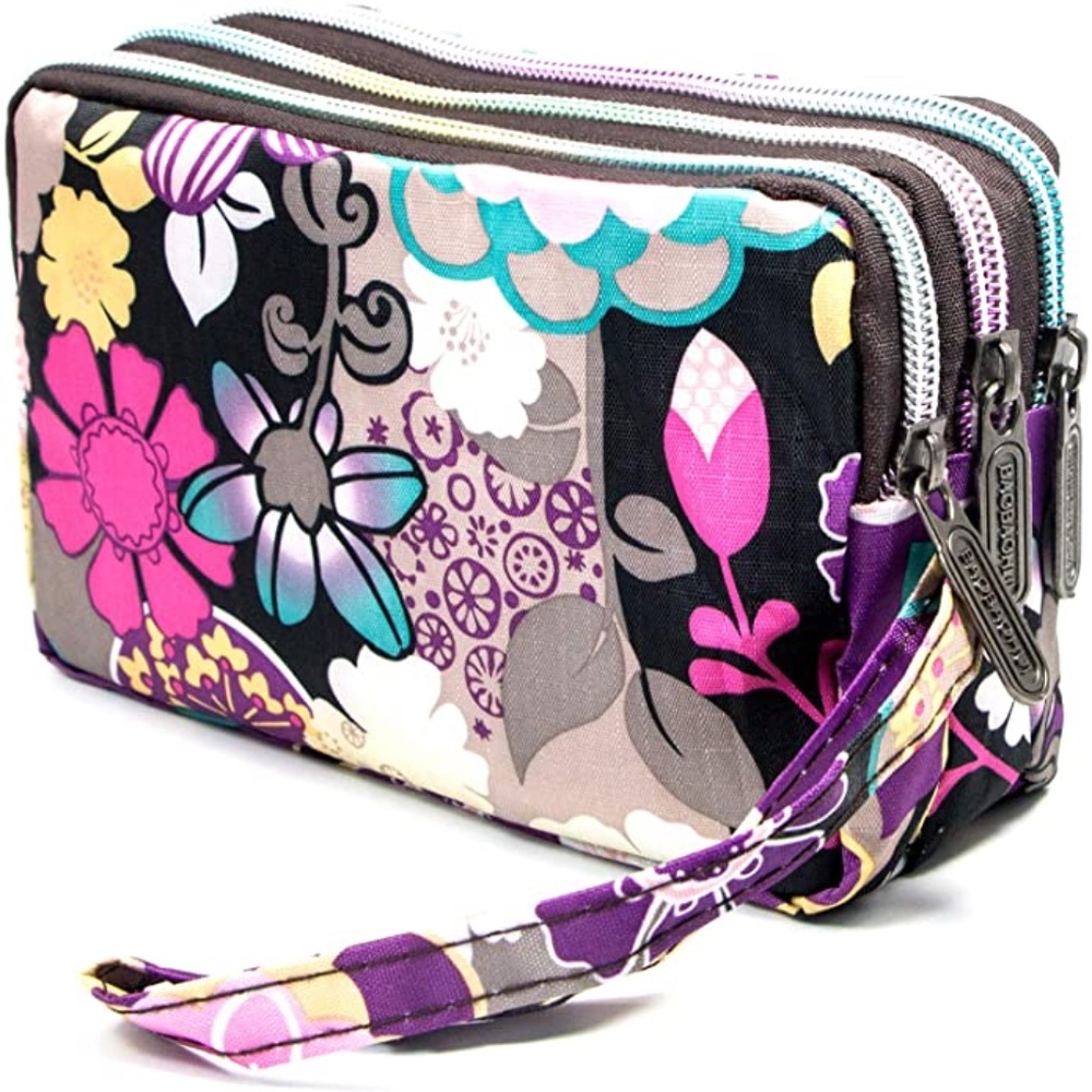 Large Capacity Wristlet Wallet - Women Printed Nylon Waterproof Handbag Clutch